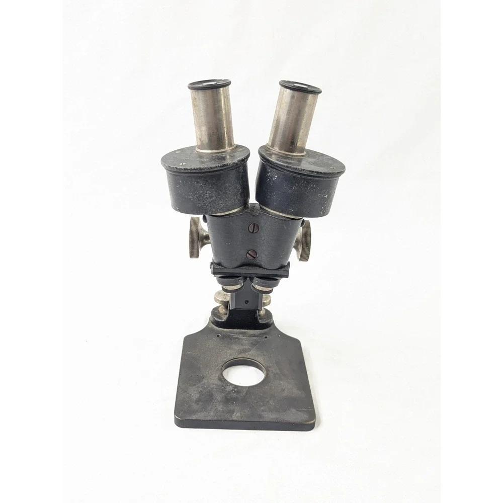 antique Carl Zeiss‎ Jena Iron Heavy Mechanical binocular lab microscope